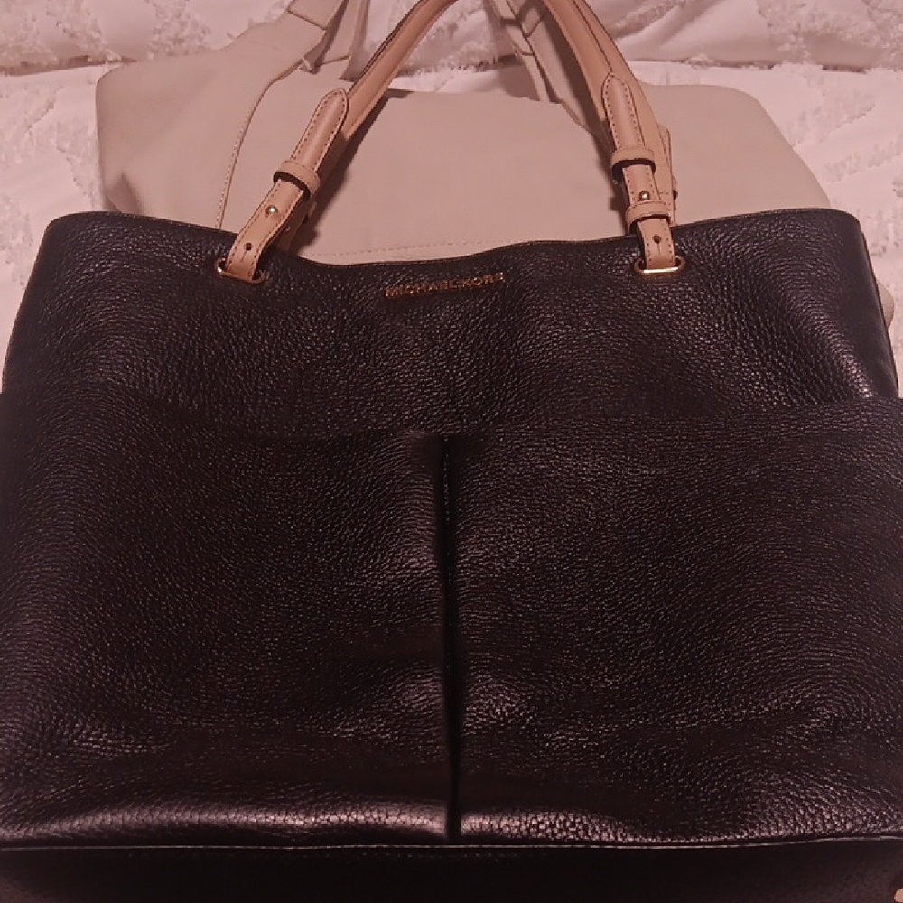 Michael Kors Black and Tan Tote Bag
